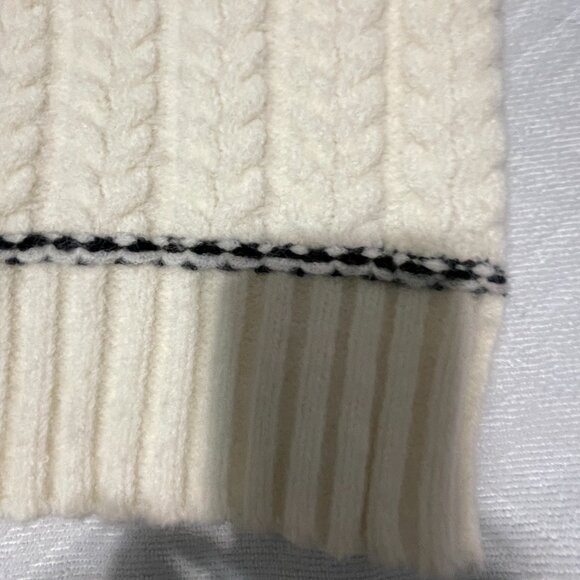 Mexx Sweater Women Large Cozy White and Black Patterned - Picture 5 of 8